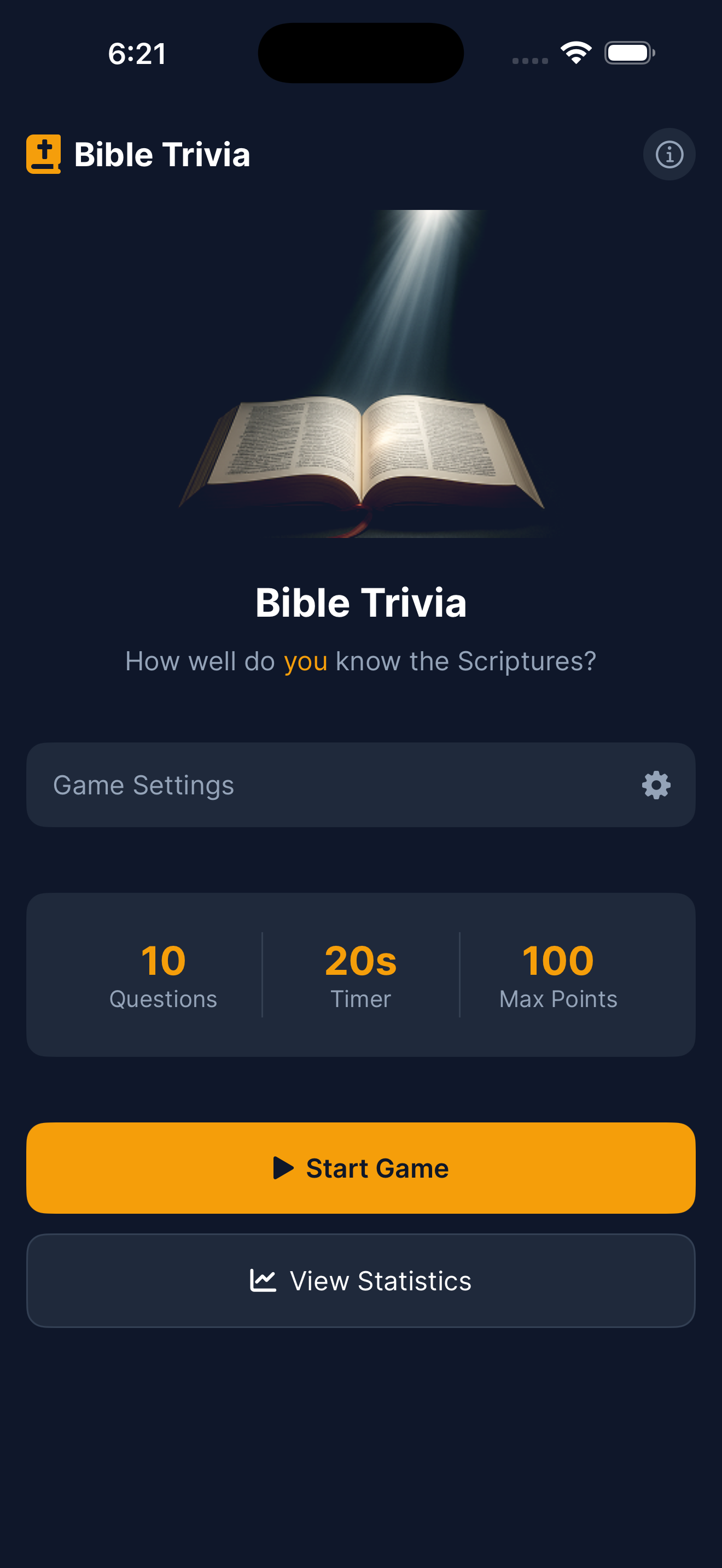 Bible Trivia Game screenshot 1